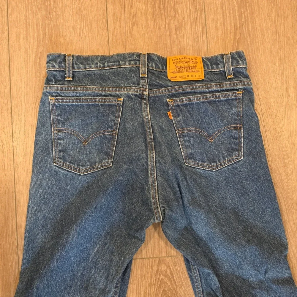 Vintage‎ Levis 505 Orange Tab Jeans Mens 38x30 Made in USA Straight Leg Denim